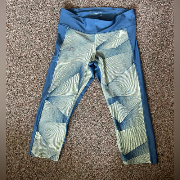 Under Armour Athletic 3/4 Capri Athleisure Gym Workout Yoga Leggings Large - Picture 1 of 2
